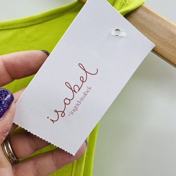 Isabel Maternity by Ingrid & Isabel Size Large Scoop Neck Tank Top in Lime 947 - Picture 5 of 8
